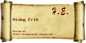 Hideg Erik névjegykártya